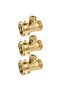 Garden Hose Shut-Off Valve 1.91cm Brass Heavy-Duty Leak-Proof Single-Way Ball Valve Straight Connector Switch Fitting 3-Pack