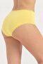 Women's Lemon Yellow Lace Frame High Waist Panties - 3