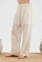 Women's Full Embroidery Detailed Design with Elastic Waist and Wide Leg Pants - 3