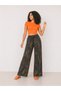 Elastic Waist Lace-Up Loose Comfortable Patterned Wrinkled Trousers