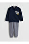 Printed Boys' Thick Sweatshirt and Sweatpants - 2