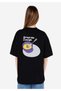 Comfort Fit Round Neck Printed Women's Black Pocketless Short Sleeve T-Shirt - 7