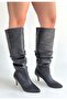 Zelya black leather high heel boots - 3