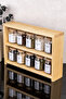 Spice Rack Set with Wooden Stand 3-Tier Stand with 10 Glass Spice Jars Set Spice Rack with Labels Kitchen Organizer - 5