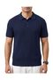 Men's Cotton Textured T-Shirt, Short Sleeve Crew Neck Casual Top