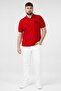 Men Regular Fit Embroidered Logo Long Sleeve Polo Shirt, Red - 3