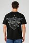 Men Crew Neck Short Sleeve Graphic Print T-Shirt, Wash Black - 5