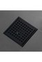 Matte black square sink basin, 11 x 11 cm, with a mesh cover and removable lid, made of stainless steel. - 2