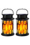 Outdoor solar light with flashing flame effect, waterproof solar lantern, suitable for gardens, patios, and courtyards, 2-pack.