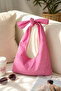 Gingham Fuchsia Shoulder Bag - 7