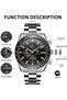Watch for Men Silver Stainless Steel Mens Watches 30M Waterproof Analog Quartz Movement Wrist Watch Gifts for Men - 7