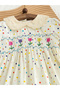 Girls Floral Embroidered Smocked A-Line Dress - 3