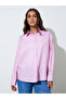 Pink Striped Long Sleeves Oversized Shirt - 3