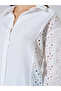 White Eyelet Long Sleeve Shirt - 4
