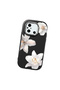 Poco C55 Compatible Case Camera Protector Black Silicone Couple Phone Case with Floral Pattern - 3