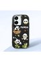 Poco C65 Compatible Case Camera Protector Black Silicone Couple Phone Case Panda Patterned