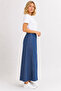 Beli Elastic Asymmetrical Cut Draped Denim Skirt 7557-Blue - 2