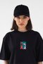 Women's Oversize T-Shirt Birds Atelier Printed Black – Crew Neck, Comfortable Fit, 100% Cotton - 3
