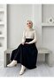 Women's Black High Waist Elastic Scuba Crepe Lycra Long Flared Skirt (Promotional Price) - 5