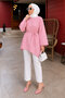 Tie-Waist Asymmetrical Cut Tunic Tsd260265 Pink - 3