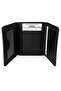 Genuine Leather Vertical Magnet Unisex Black Wallet with Gift Box Mcz3018 - 5
