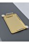 Figured, Metal Handle, Stainless Steel Rectangular Tray Luxury Presentation Tray North Gold-Silver - 5