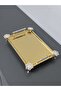 Figured, Metal Handle, Stainless Steel Rectangular Tray Luxury Presentation Tray North Gold-Silver - 6