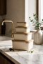 Set of 4 Rectangular Storage Containers Beige |   2.2L 1.4L 0.80L 0.40L |   Freezer Compatible - 4