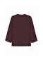Double Button Linen Blouse Burgundy - 2