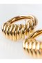 Gold Color Shiny Earrings with Multiple Ring Detail - 2