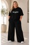 Women's Plus Size Premium Oversize Cotton 2-Piece Tracksuit Set Casual Comfortable Streetwear