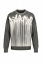 Men's Crew Neck Long Sleeve Cotton Gray Knit Sweater - 2