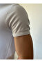 White Ribbed Buttoned Slim Fit Henley Collar T-Shirt - 5