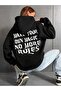 Women's Make Your Own Magic Printed Unisex Black Hooded Oversize Sweatshirt