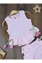 Muslin Fabric Summer Girl's Set with Tulip Flower Accessories and Ruffled Shorts - 4