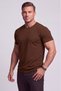 Men's Slim Fit Crew Neck Short Sleeve Cotton T-Shirt Brown - 8