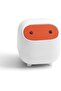 Mini desktop trash can with print, white