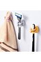 Adhesive Hook Silicone Nail-Free Toothbrush and Towel Holder (Black) - 3