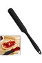 Silicone spatula, heat-resistant and hangable, suitable for spreading, mixing, and baking, black.