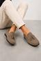 Benji Men's Inner and Outer Genuine Leather Loafer Shoes - Sand Beige - 2