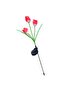 Tulip solar garden light 3 bulbs red. - 2