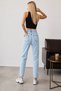 High Waist Full Fit Knee Laser Ripped Stone Washed Mom Jeans Pants - 4