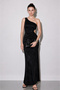 Lavin Asymmetric Patterned Dress Black - 2