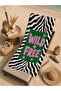 Pop Art Wild Free Written Zebra Patterned 70X150 Beach Towel - Digital Printed Bath Towel - 2