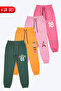 Girl's 4-Piece Double Pocket Printed Jogger Sweatpants