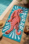 Retro Purr Written Orange Tiger Patterned 70X150 Beach Towel - Digital Printed Fade-Resistant Bath Towel - 5
