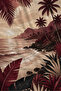 Retro Burgundy Tropical Palm Sunset Seaside Patterned 70X150 Beach Towel - Cotton Bath Towel - 3