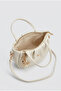 Women's Ecru Color Zippered Lined Star Detailed Hand and Shoulder Bag - 2