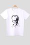 Children's White Mustafa Kemal Atatürk Printed T-Shirt with Signature on the Back-Bs