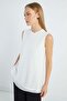 Crew Neck Front Chiffon Sleeveless Tunic - 6
